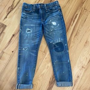 Polo by Ralph Lauren Boys Distressed Blue Denim Jeans with Paint Splatter